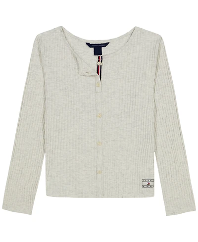 Tommy Hilfiger Girls' 7-16 Pointelle Rib Long-Sleeve Top