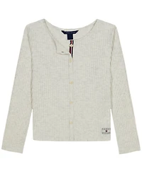 Tommy Hilfiger Girls' 7-16 Pointelle Rib Long-Sleeve Top