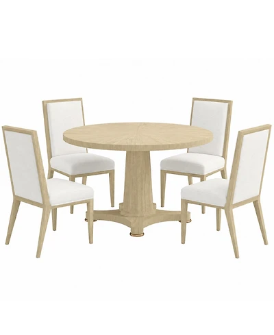 A.r.t. Furniture Eave Ii 5-Piece Round Dining Set (Table & 4 Upholstered Side Chairs)