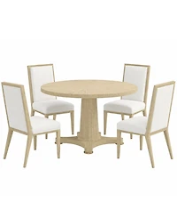 A.r.t. Furniture Eave Ii 5-Piece Round Dining Set (Table & 4 Upholstered Side Chairs)