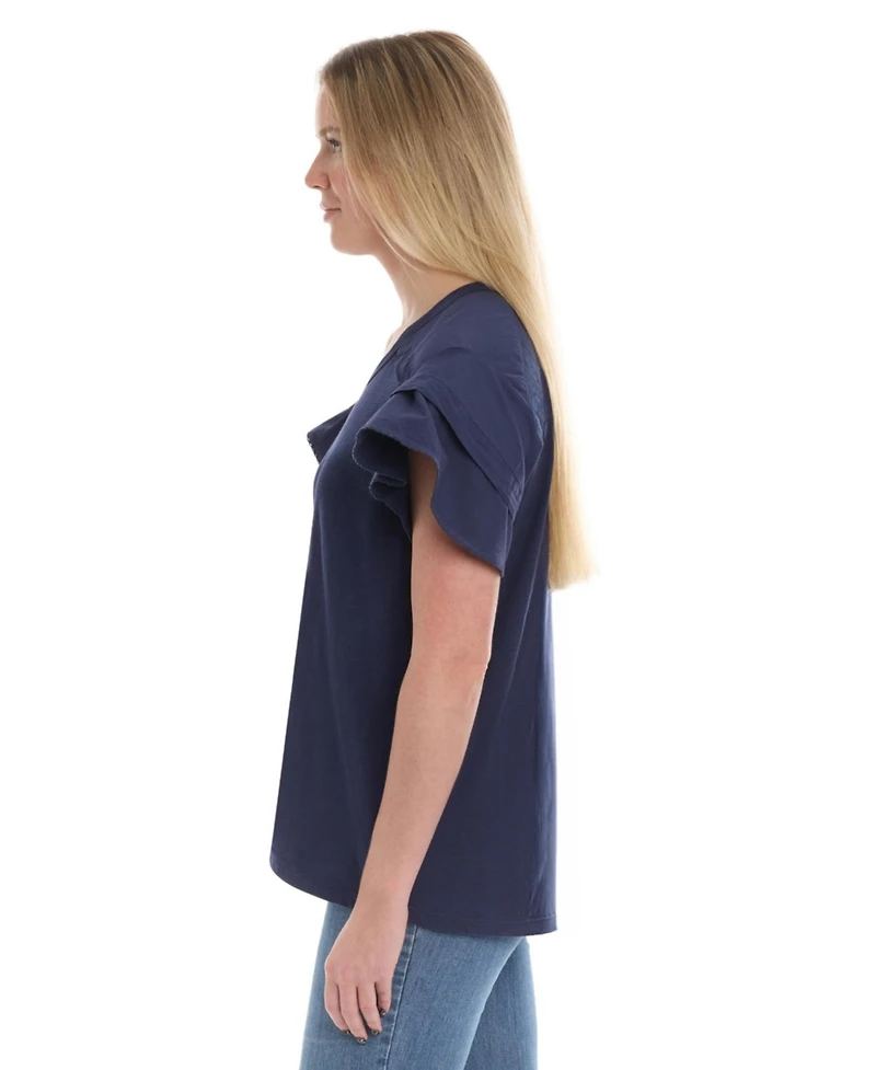 Wilt Women's Ruffle Short Sleeve Tee