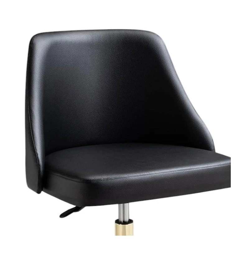 HomeRoots Faux Leather Adjustable Height Swivel Rolling Office Chair
