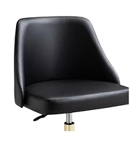 HomeRoots Faux Leather Adjustable Height Swivel Rolling Office Chair