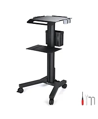 Yescom NexusX MedEvolve 2 Tiers Medical Trolley Mobile Medical Cart Rolling Cart Lab Dental Office