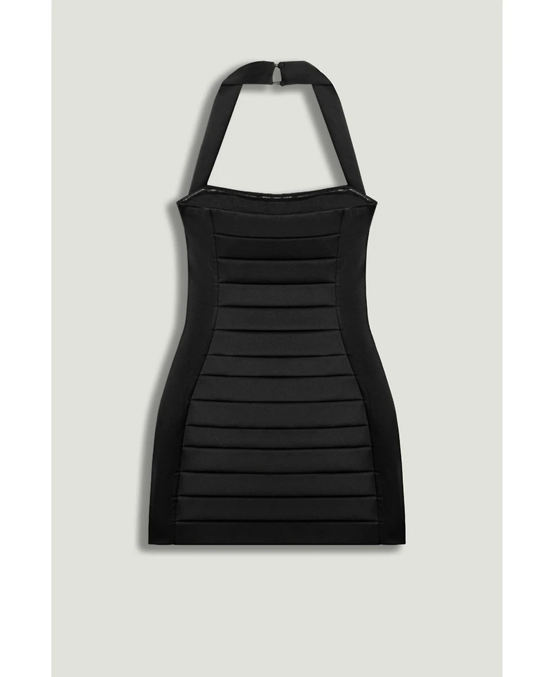 Nocturne Women's Pleated Detail Embellished Mini Dress