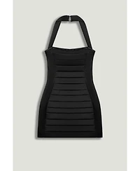 Nocturne Women's Pleated Detail Embellished Mini Dress