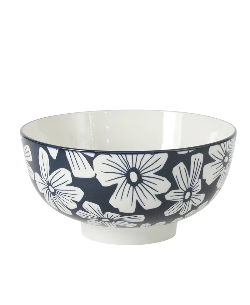 Gibson Home Castle Way 4-Piece Serving Bowl Set, 8 Inch Round Stoneware Bowls, Decorative Everyday Use