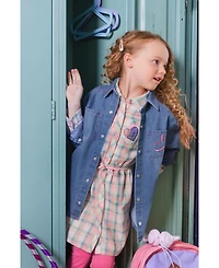 Deux par Deux Big Girls Shirt Dress with Belt