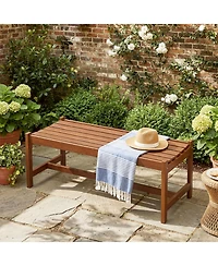 Slickblue Solid Hardwood Outdoor Bench with Protective Teak Oil Finish