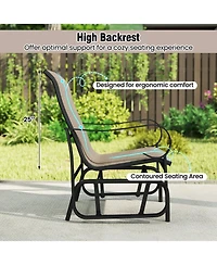 Slickblue Patio Glider Chair Set of 2 with Metal Frame and High Back Support-Mix
