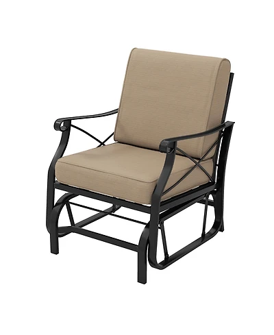 Slickblue Outdoor Rocking Glider Chair with Thick Seat Cushions and Metal Frame
