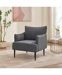 homfan Single Armchair with Removable Cushions, Wood Frame and Metal Legs, 300 Lbs Capacity, for Living Room and Bedroom