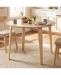 Slickblue Compact 3 Piece Dining Set with Rubber Wood Table and Cushioned Chairs