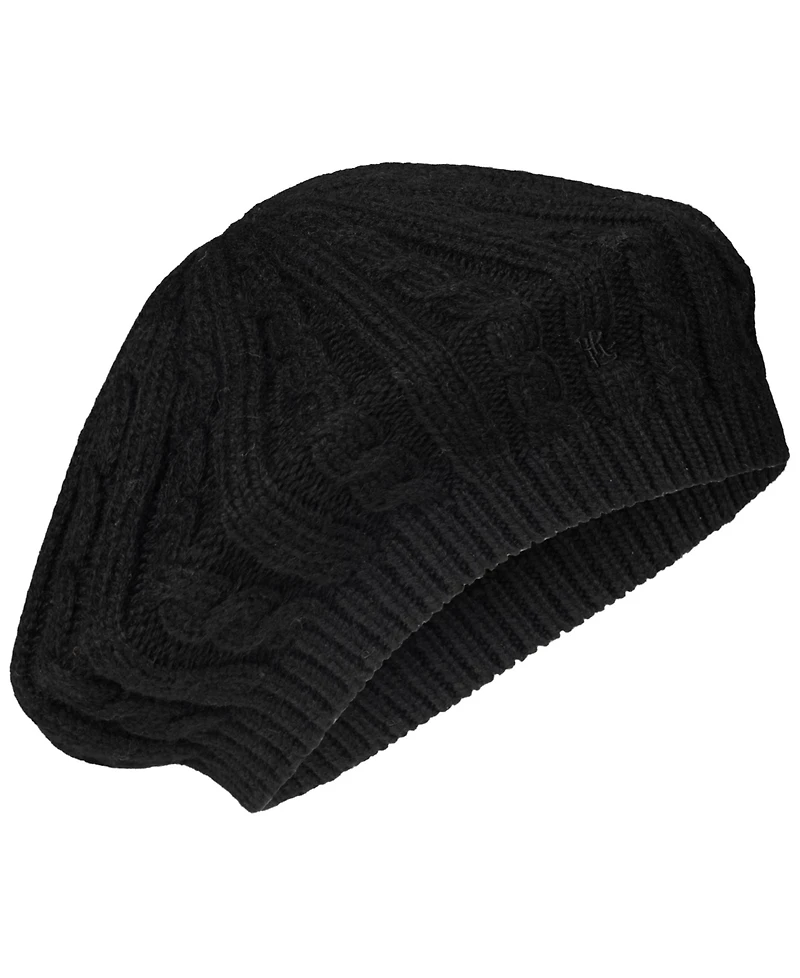 Lauren Ralph Core Cable Knit Beret Hat