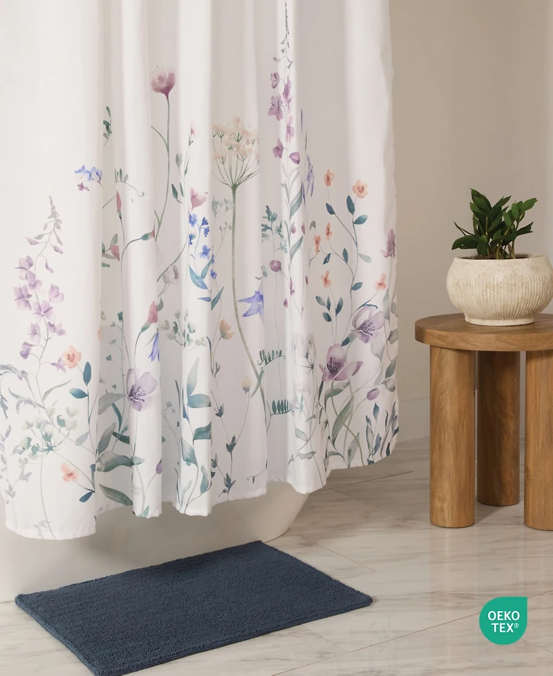 ienjoy Home Printed Floral Shower Curtains, 72" x 72"