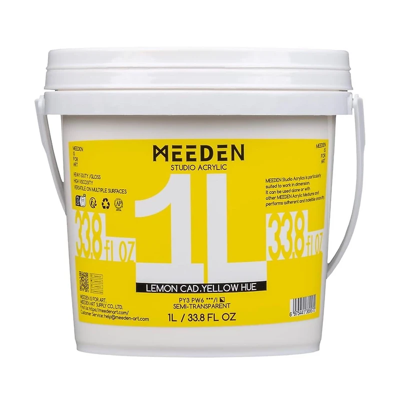 Meeden Acrylic Paint, Heavy Body, Gloss Finish, Extra-Large 1 Liter /33.8 ounces Non-Toxic Rich Pigments Color