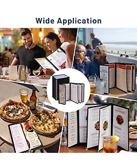 Yescom 30 Pcs Menu Covers 8.5x11" 4 Page 8 View and 4.25x11" Half Page Wine List