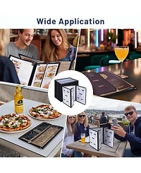 Yescom 30 Pcs Restaurant Menu Covers Trifold for 8.5x11" 3 Page 6 View and 4.25x11" Half Page for Wine List Drink cafe Bar