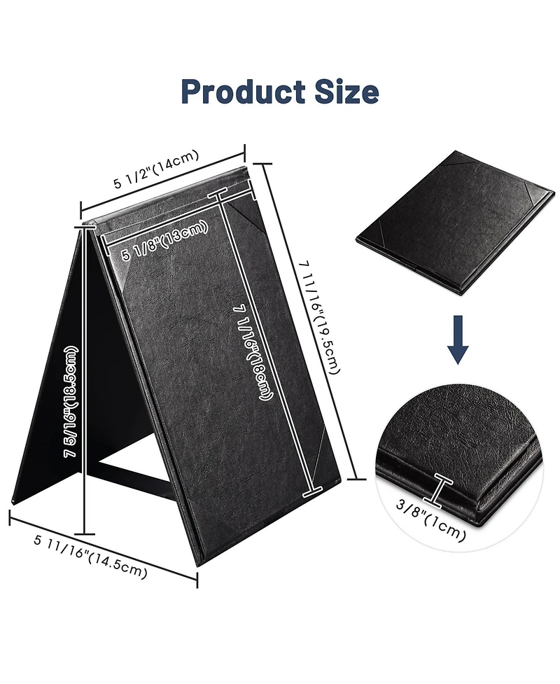 Yescom 5"x7" Table Tent Menu Holders 2 Side A Frame Pu leather Drink Dessert for Restaurant Bar 5 Pack