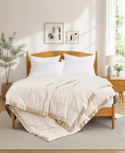 Unikome Oversized Lightweight Satin Trim Feather Down Blanket