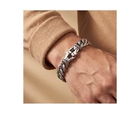Rachel Glauber Unique Men's 14K Gold Plated Vine Enamel Detail Chain Bracelet