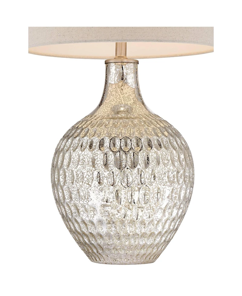 360 Lighting Waylon 28" Tall Modern Luxe End Table Lamps Set of 2 Mercury Glass Shade Living Room Bedroom Bedside