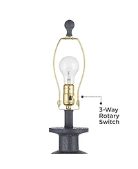 360 Lighting Glenwood 28" Tall Farmhouse Rustic Country Cottage 3-Way Table Lamps Set of 2 Living Room Bedroom Bedside Shade