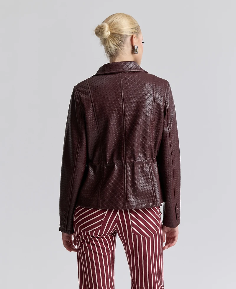 Avec Les Filles Women's Textured Mock Neck Jacket
