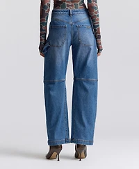 Avec Les Filles Women's Mid-Rise Curved-Leg Jeans
