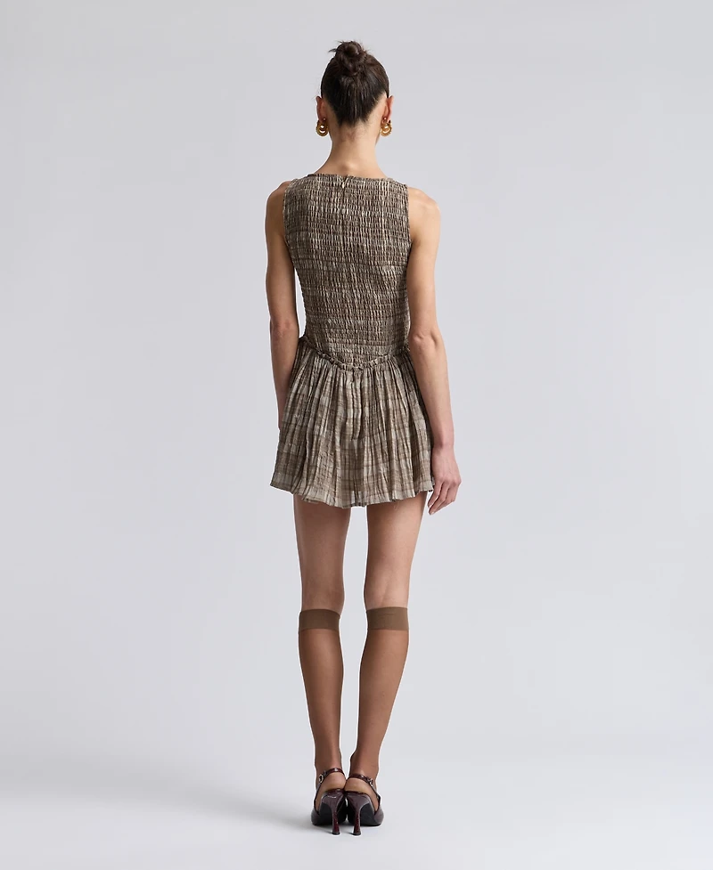 Avec Les Filles Women's Drop-Waist Sleeveless Mini Dress