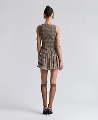 Avec Les Filles Women's Drop-Waist Sleeveless Mini Dress