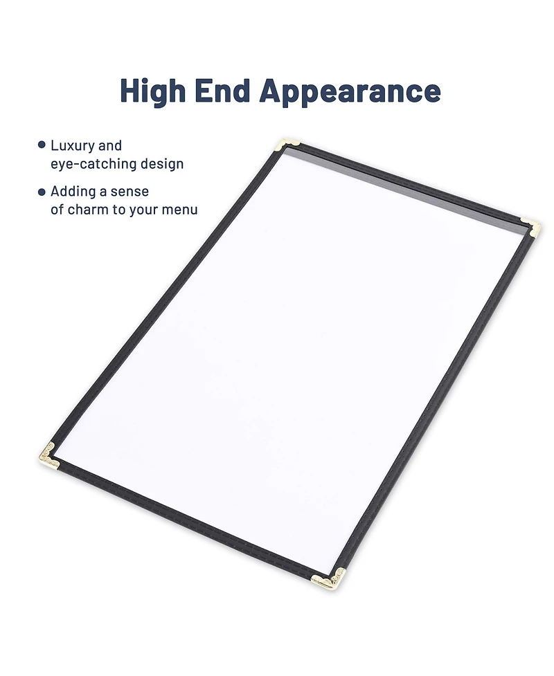 WeChef 60 Pack Restaurant Menu Covers 8.5x14" Single Page 2 View Pvc Transparent for Wine List Cafe Bar Club