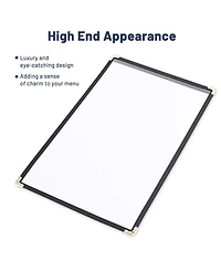 WeChef 60 Pack Restaurant Menu Covers 8.5x14" Single Page 2 View Pvc Transparent for Wine List Cafe Bar Club
