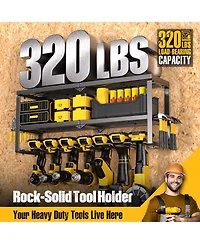 Xdovet Power Tool Organizer Wall Mount Metal Shelf Drill Holder