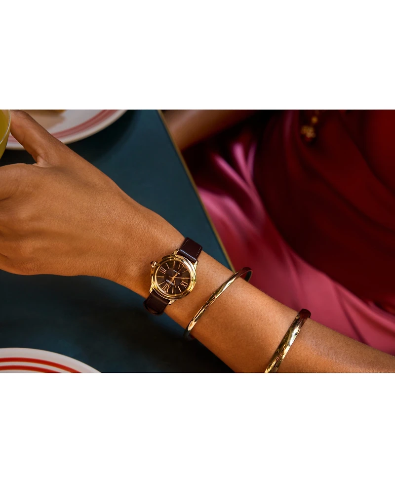 Citizen Eco-Drive Women's Ceci Brown Apple Material Strap Watch 34mm