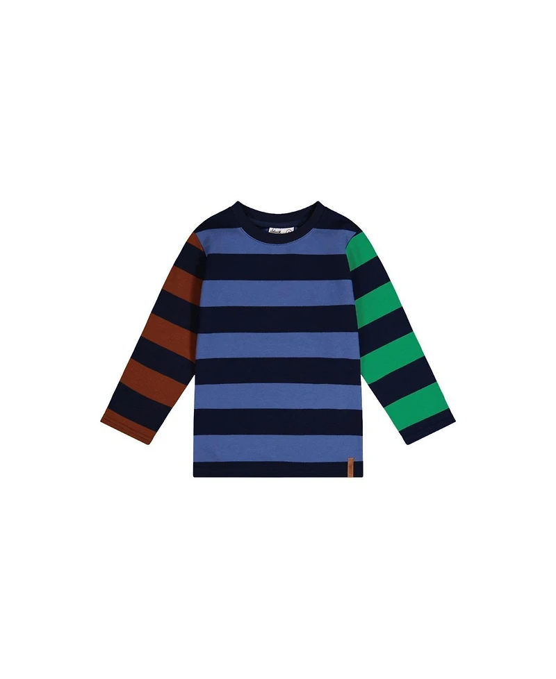 Deux par Little and Big Boy Large Striped Long Sleeve T-Shirt