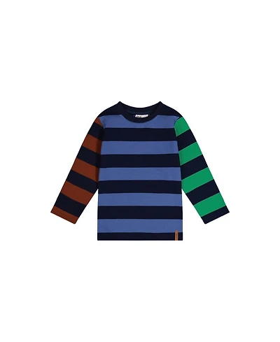 Deux par Little and Big Boy Large Striped Long Sleeve T-Shirt