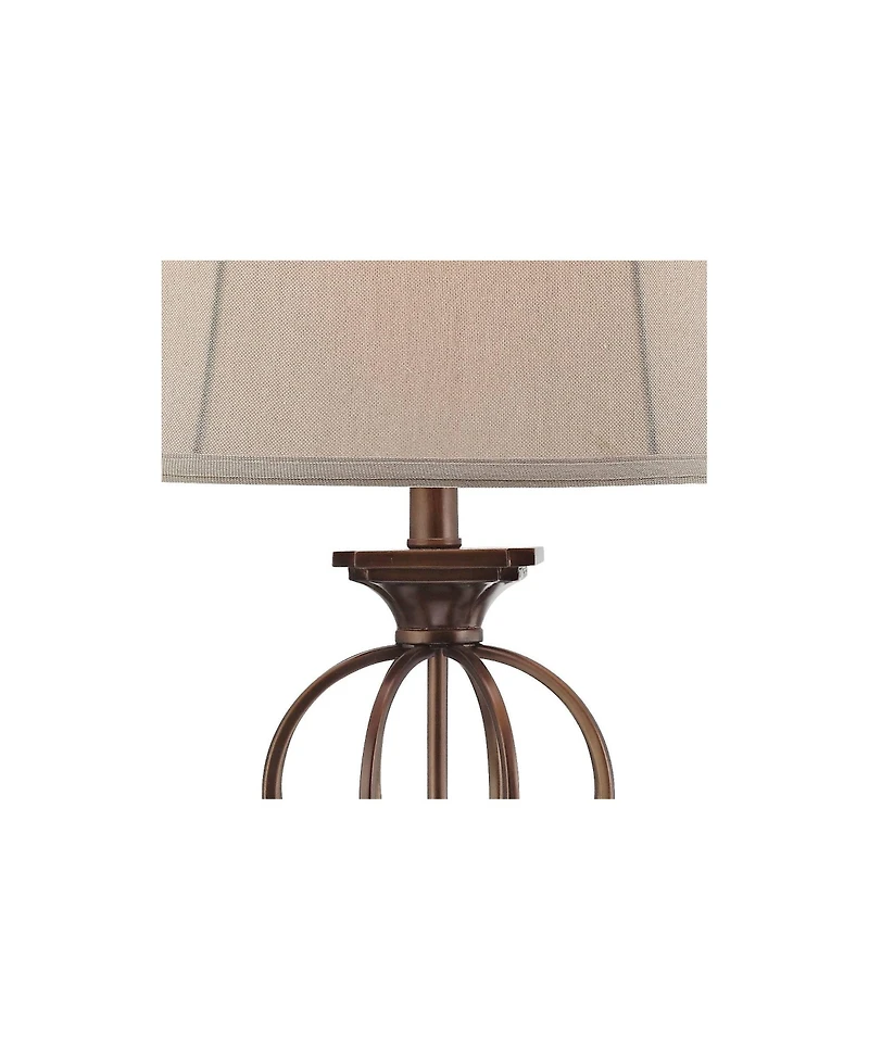 Kathy Ireland Villa Roma Traditional Table Lamp 29 1/2" Tall Dark Bronze Drum Shade for Bedroom Living Room Bedside Nightstand Office Kids