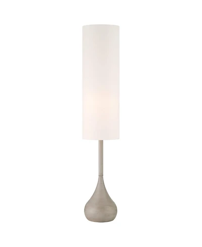 Possini Euro Design Moderne Mid Century Modern 62" Tall Standing Floor Lamp Droplet Foot Switch Natural Metal Living Room