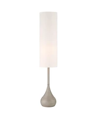 Possini Euro Design Moderne Mid Century Modern 62" Tall Standing Floor Lamp Droplet Foot Switch Natural Metal Living Room