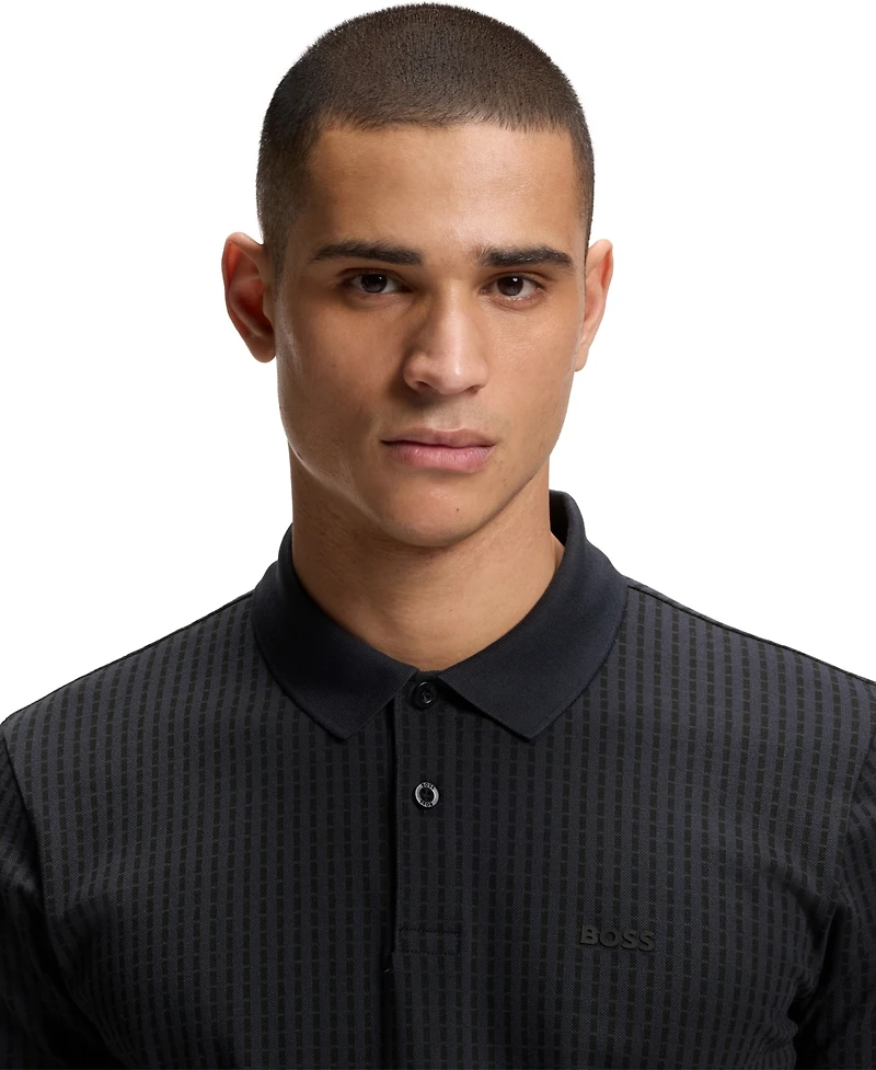 Boss by Hugo Men's Cotton-Pique All-Over Print Polo Shirt