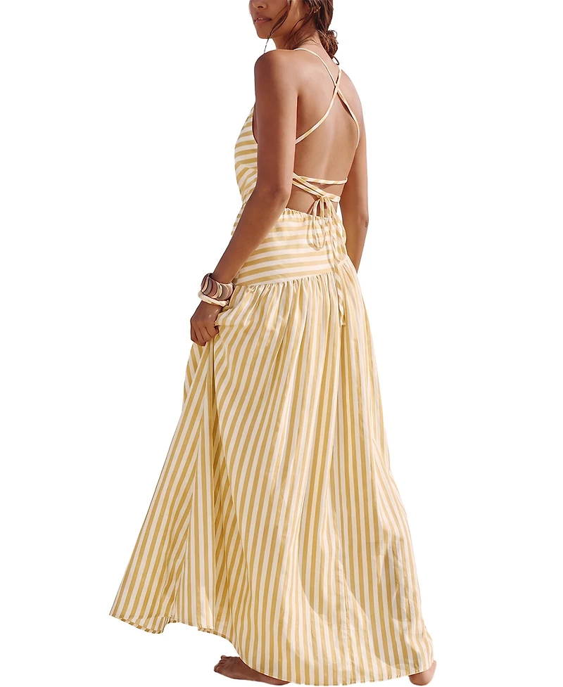 Cupshe Women's Good as Gold Striped Maxi Beach Dress