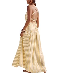 Cupshe Women's Good as Gold Striped Maxi Beach Dress