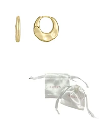 Adornia Gold Hammered Purse Hoop Earrings