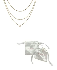 Adornia Tarnish Resistant Gold Set of 3 Connected Necklace