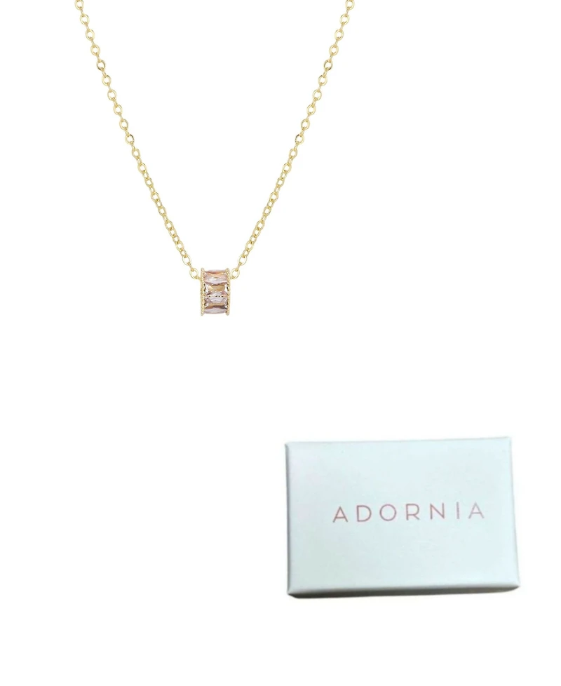 Adornia Gold Cubic Zirconia Bead Charm Necklace