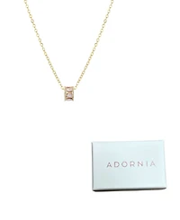Adornia Gold Cubic Zirconia Bead Charm Necklace