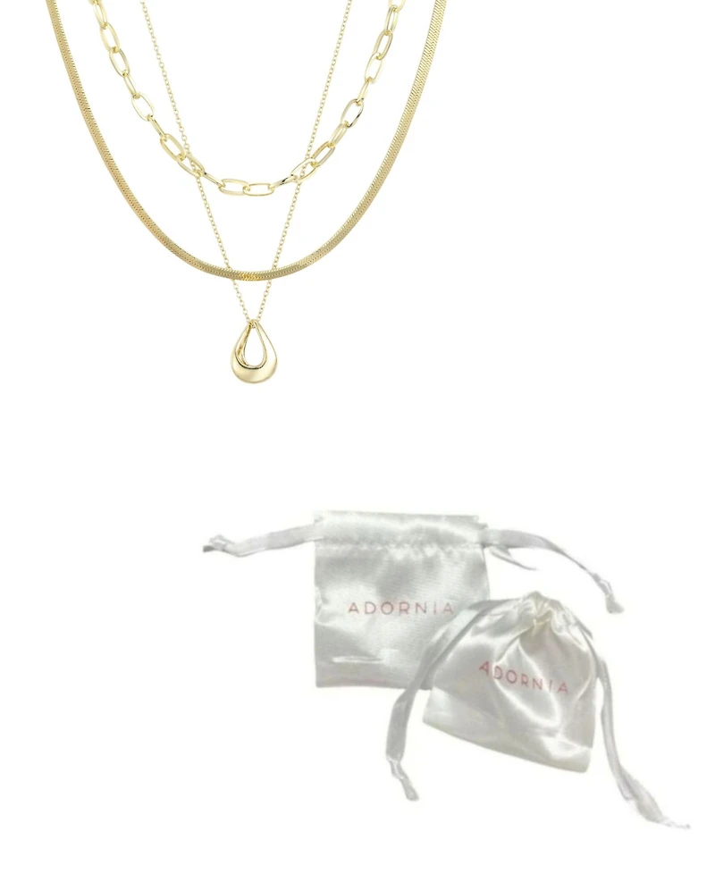 Adornia Tarnish Resistant Gold Set of 3 Necklace