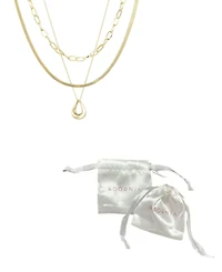 Adornia Tarnish Resistant Gold Set of 3 Necklace