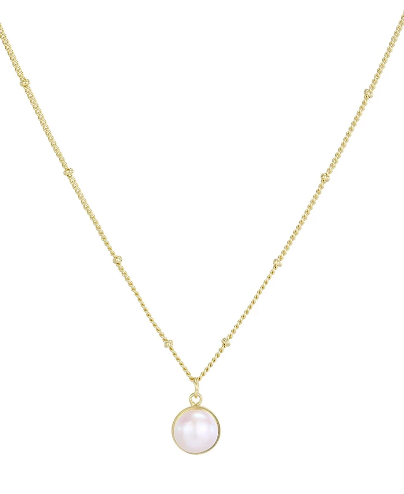 Adornia Gold Natural Freshwater Pearl Button Pendant Necklace
